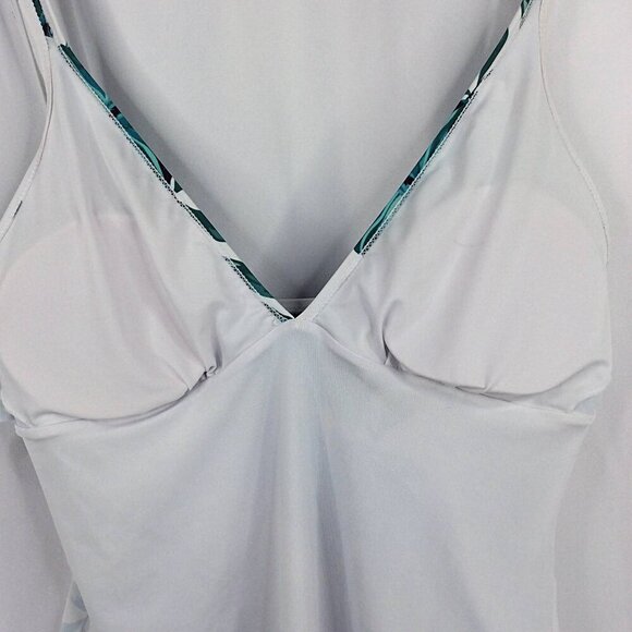 Beachsissi One Piece Swimsuit Womens Size Medium Green Palm Leaves Padded Bra - Picture 4 of 10